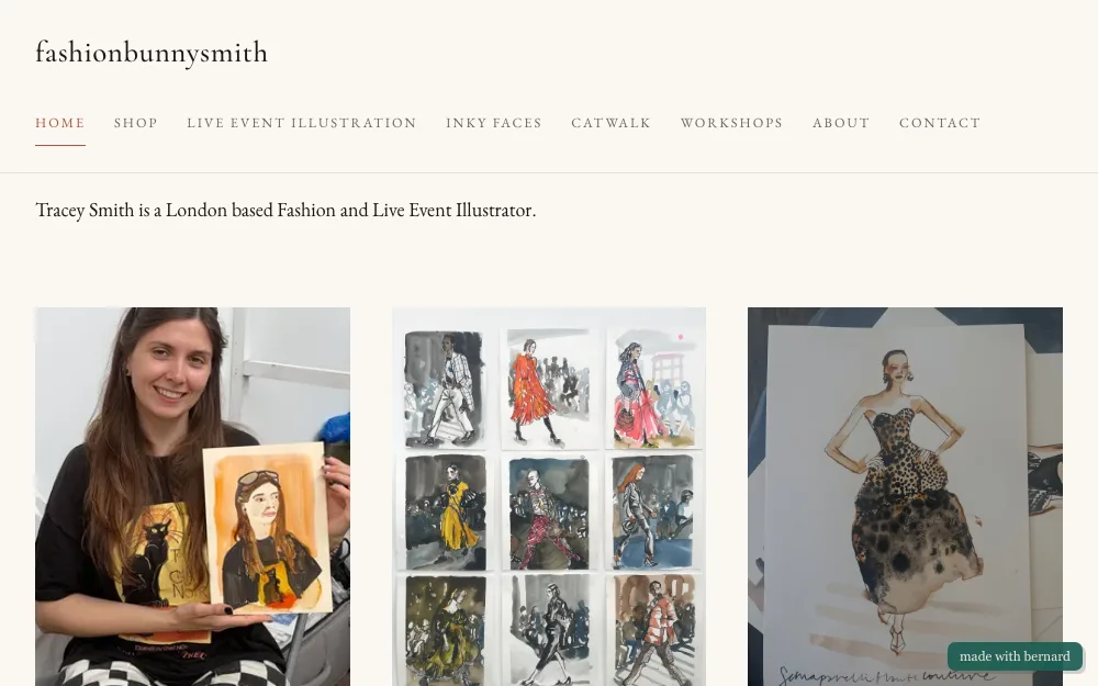 fashionbunnysmith.co.uk — a live site hosted by Bernard